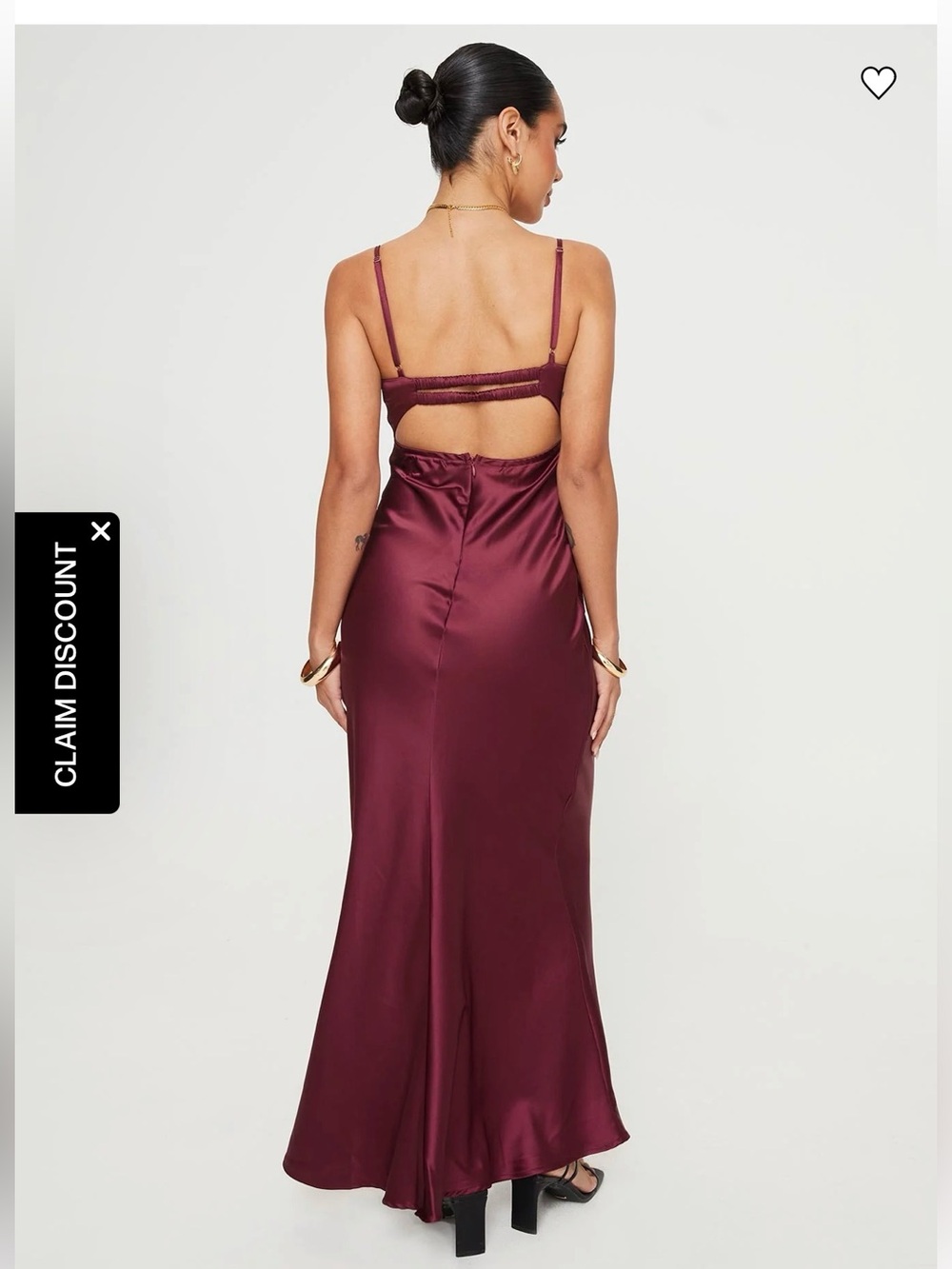 Princess Polly Satin Burgundy Maxi Slip Dress size 4 WORN ONCE - Picture 3 of 3